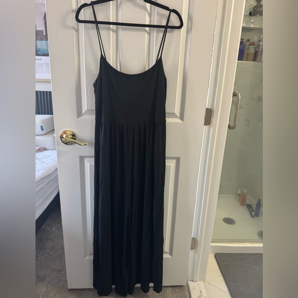 Wilfred Black Spaghetti-Strap Jumpsuit
